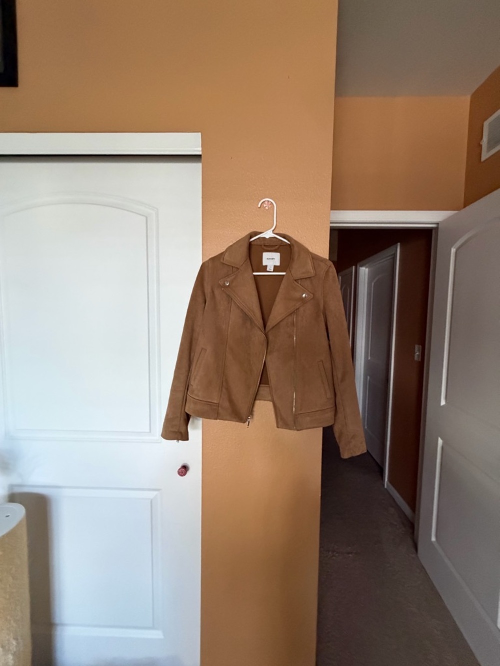 Old Navy Tan Suede Moto Jacket